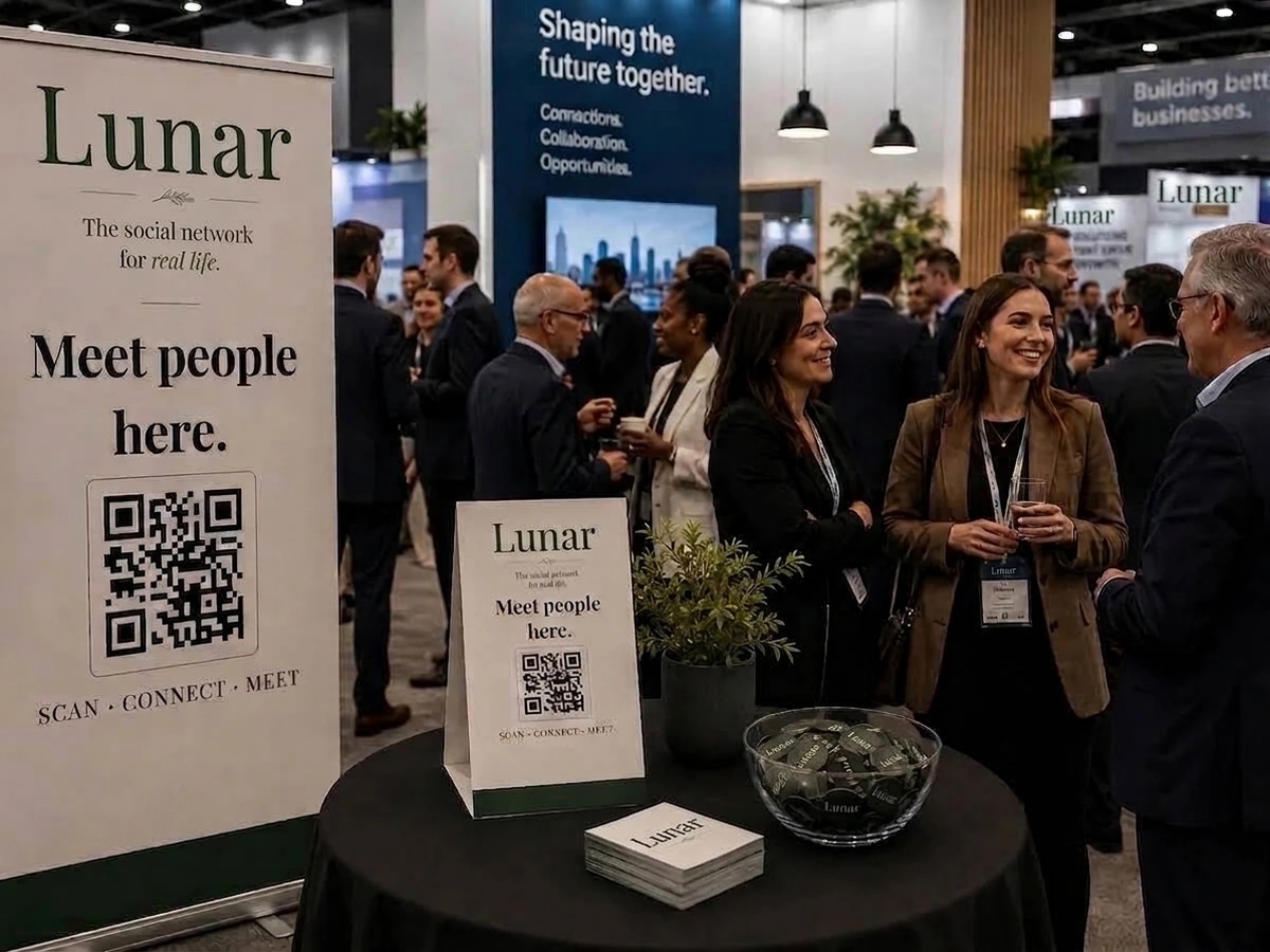 Illustrative Lunar branding at a conference or exhibition